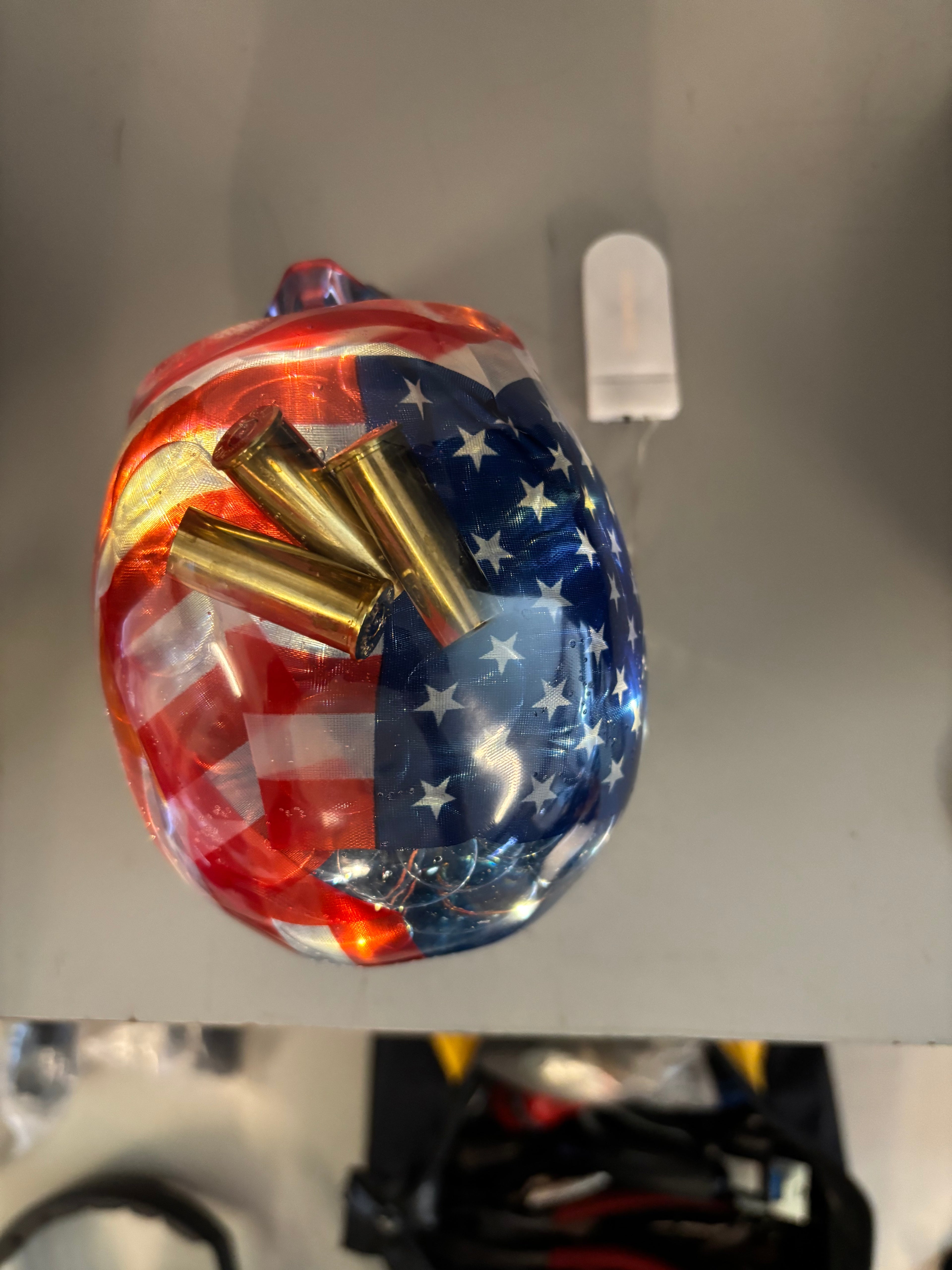 Patriotic Resin Skull with Lights